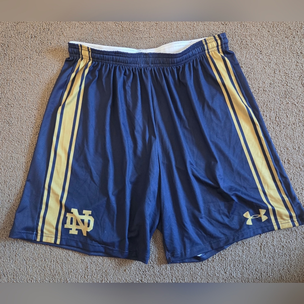 Under Armour Men’s Navy & Gold Athletic Shorts - Notre Dame